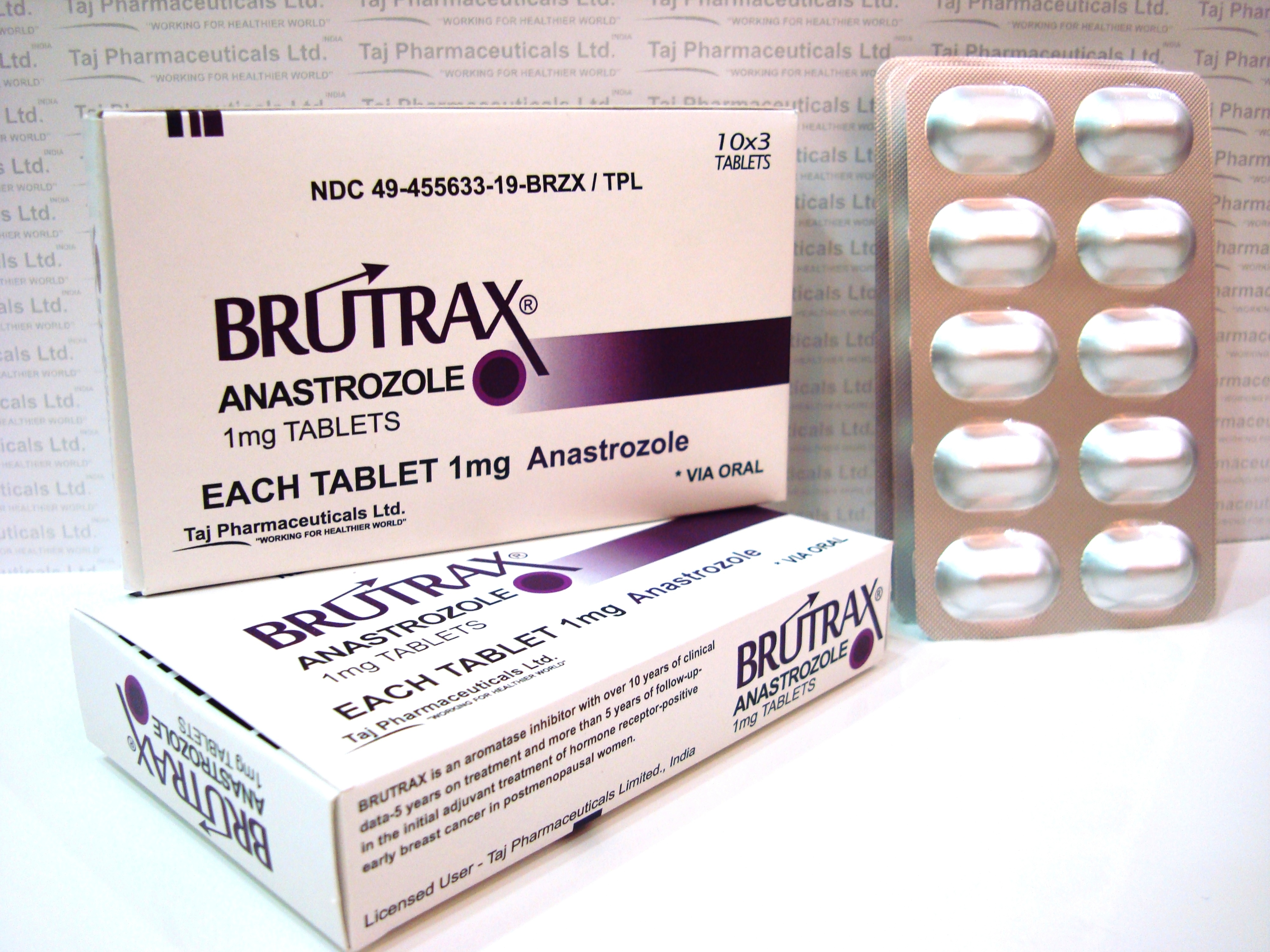 Brutrax® (anastrozole 1mg tablet) Taj Pharma fda approved patient